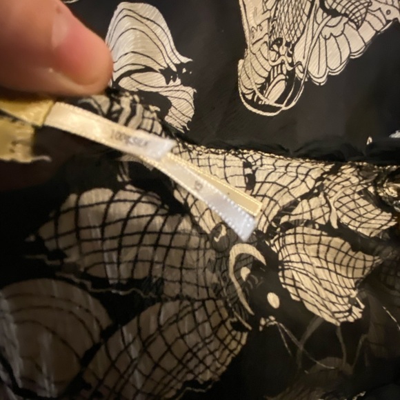 Maxstudio Vintage Y2K Floral Black And White Silk Midi Dress Size XS C2 - Picture 7 of 7